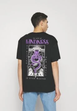 YOURTURN Dragon Graphic TeeUnisex - Camiseta Estampada - Black