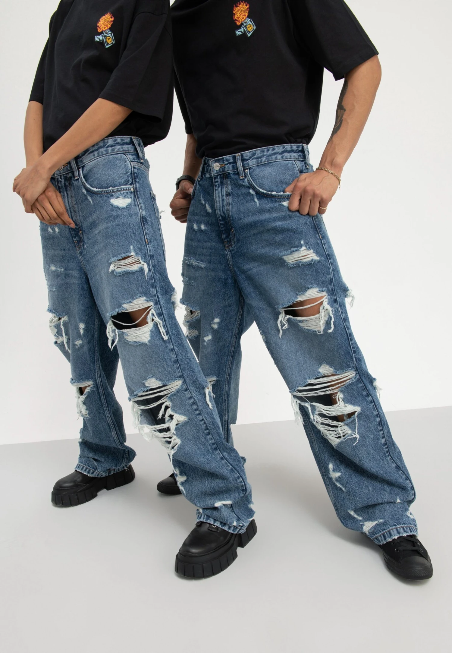 YOURTURN Unisex - Vaqueros Boyfriend - Light Blue Denim 1 YOURTURN Unisex - Vaqueros Boyfriend - Light Blue Denim