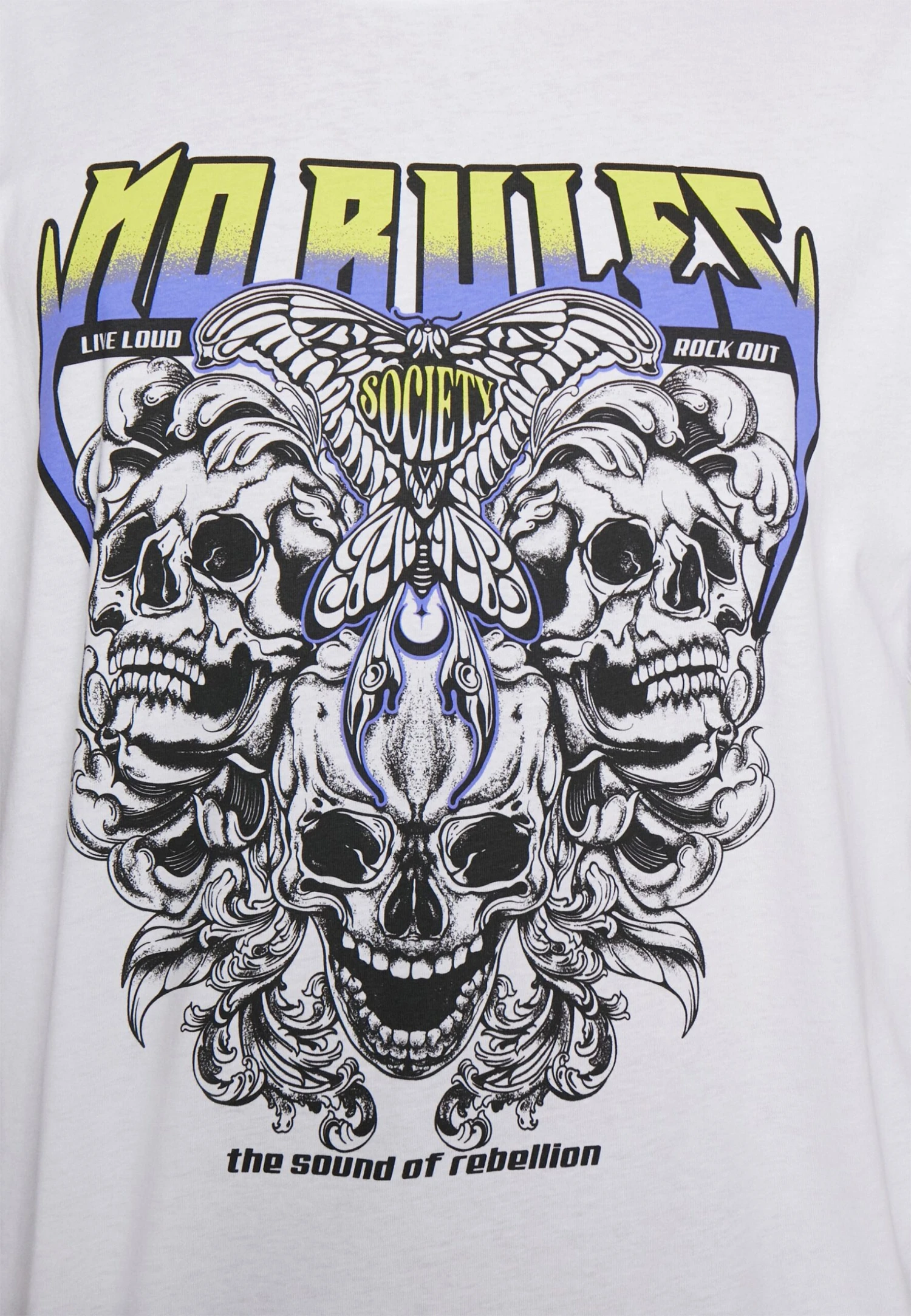 YOURTURN Rule Skull Graphic Tee Unisex - Camiseta Estampada - White 5 YOURTURN Rule Skull Graphic Tee Unisex - Camiseta Estampada - White - Imagen 5