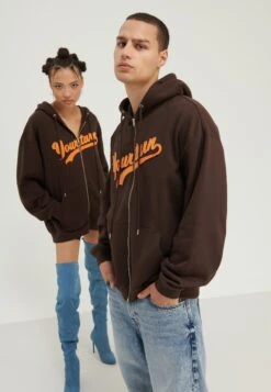 YOURTURN Unisex - Sudadera Con Cremallera - Dark Brown