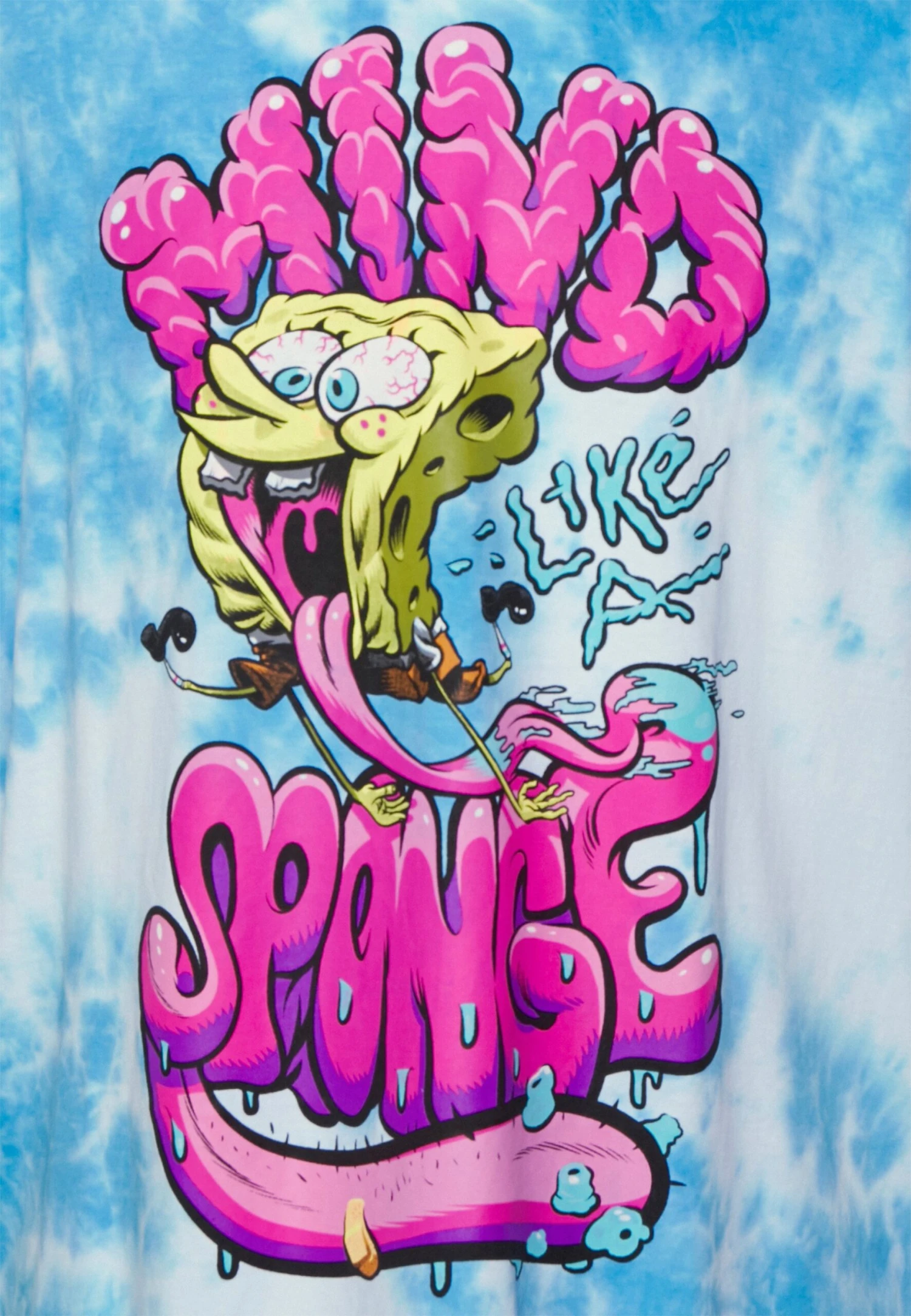 YOURTURN Spongebob Tie Dye Graphic Tee - Camiseta Estampada - Blue 3 YOURTURN Spongebob Tie Dye Graphic Tee - Camiseta Estampada - Blue - Imagen 3