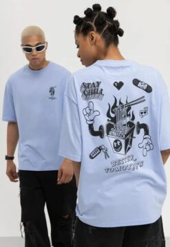 YOURTURN Unisex - Camiseta Estampada - Light Blue