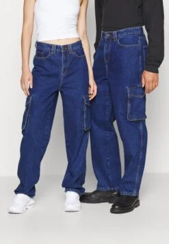 YOURTURN Cargo Denim Wide Leg Unisex - Vaqueros Boyfriend - Rinsed Denim