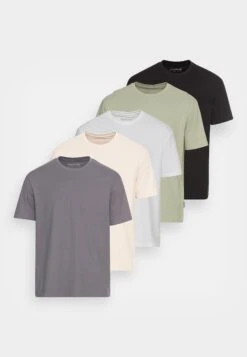 YOURTURN Unisex 5 Pack - Camiseta Básica - Dark Grey/White/Beige -Yourturn ad4b65fc9a1a4ee292e39d99f7fd81fb