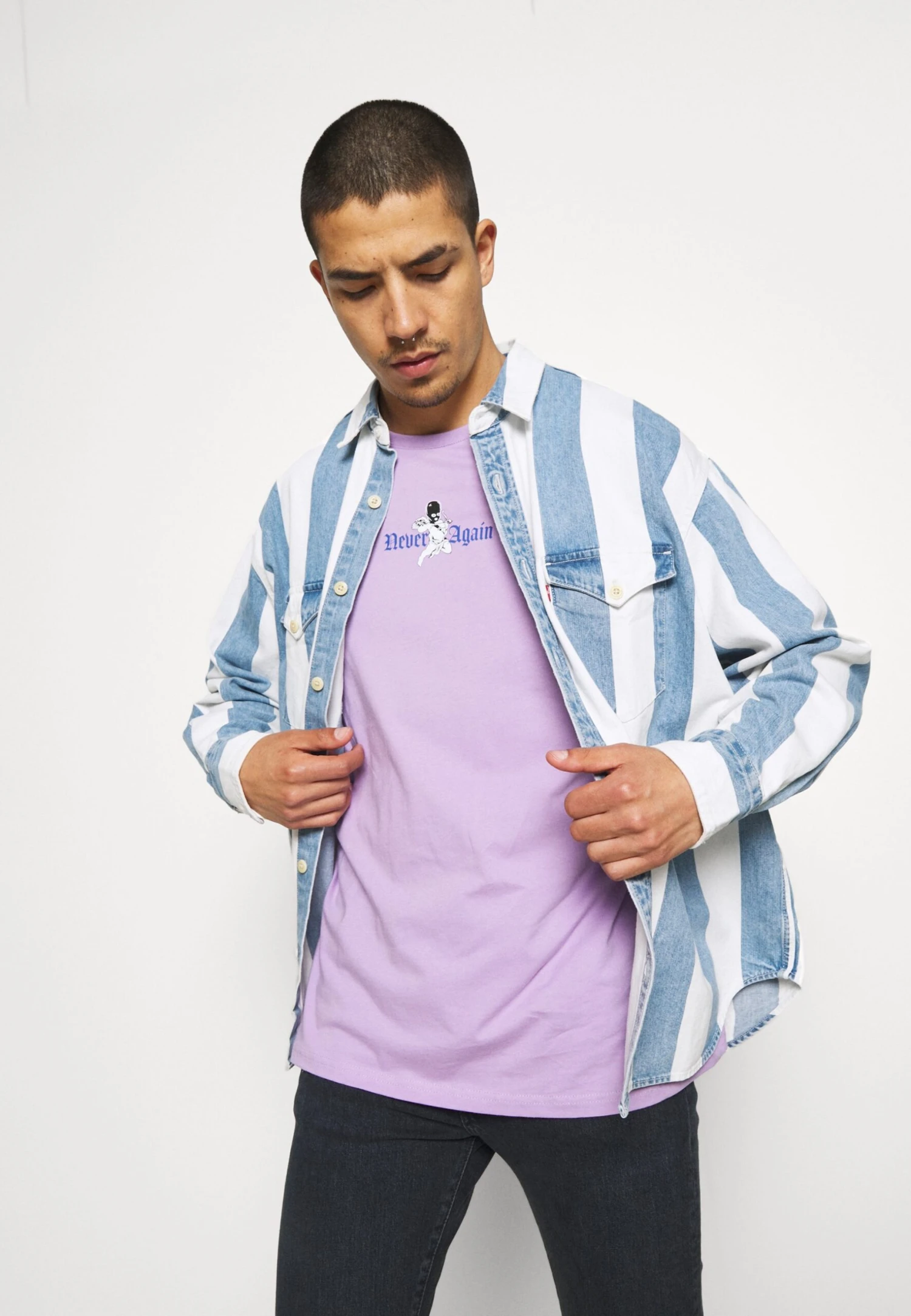 YOURTURN Oversize Unisex - Camiseta Estampada - Lilac 4 YOURTURN Oversize Unisex - Camiseta Estampada - Lilac - Imagen 4