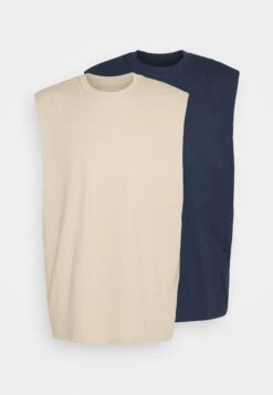 YOURTURN Unisex 2 Pack - Top - Beige/Dark Blue 12 YOURTURN Unisex 2 Pack - Top - Beige/Dark Blue -Yourturn b55d40a197f94f29b51876acd9a8af53