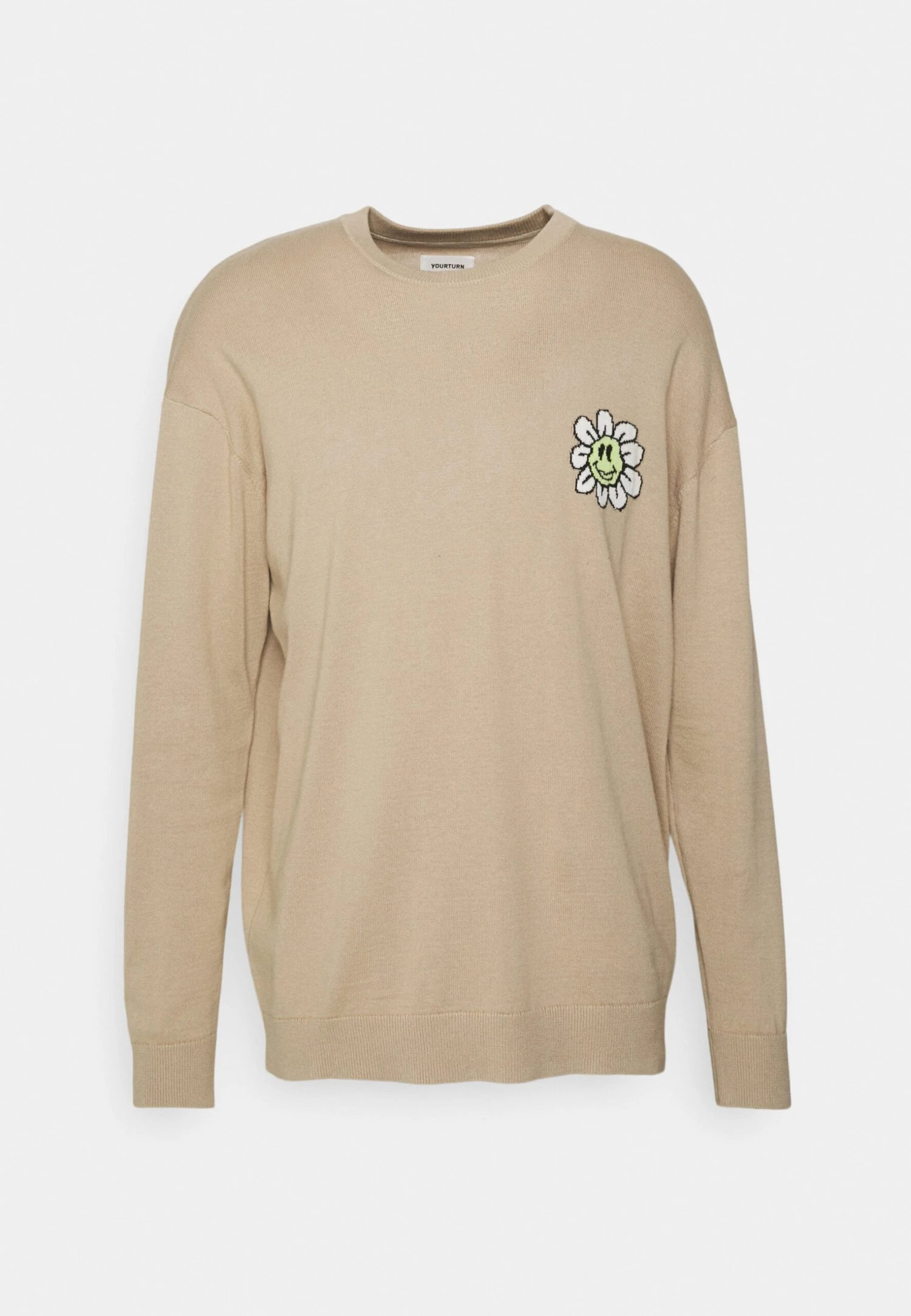 YOURTURN Crewneck With A Flower - Jersey De Punto - Beige 5 YOURTURN Crewneck With A Flower - Jersey De Punto - Beige - Imagen 5