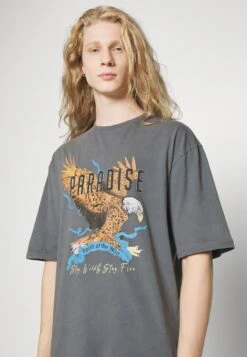 YOURTURN Unisex - Camiseta Estampada - Mottled Black -Yourturn dbb1140a540b4b5d88e6dd57bb2e23c4