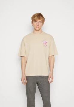 YOURTURN Graphic Tee Unisex - Camiseta Estampada - Beige