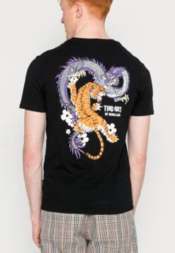 YOURTURN Dragon Tiger Tee - Camiseta Estampada - Black